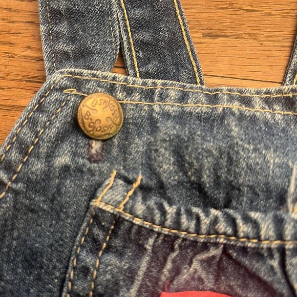 Vintage OshKosh B'Gosh Vestbak Overalls Denim Blue Boy Girl Unisex Made USA 2T - Picture 5 of 12